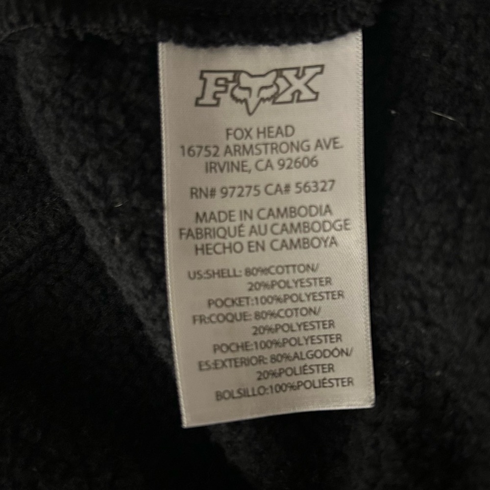 Fox women’s cropped hoodie, black, women’s size large. - Picture 7 of 10